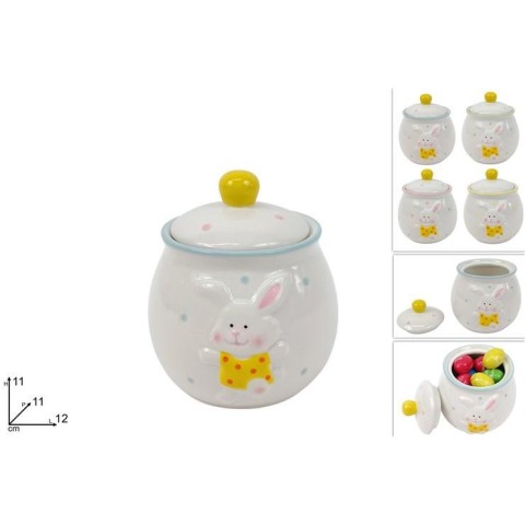 BARATTOLO CON CONIGLIO CERAMICA 4 ASS